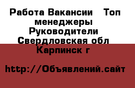 Работа Вакансии - Топ-менеджеры, Руководители. Свердловская обл.,Карпинск г.